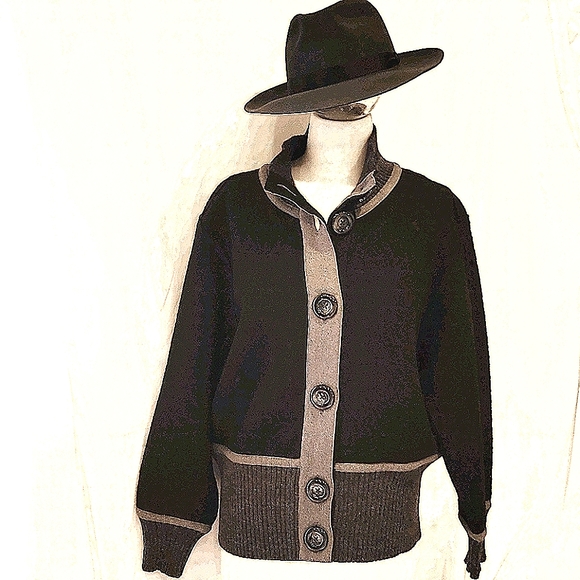 Tribal Sweaters - Tribal Stylish Black & Grey 100% Wool
